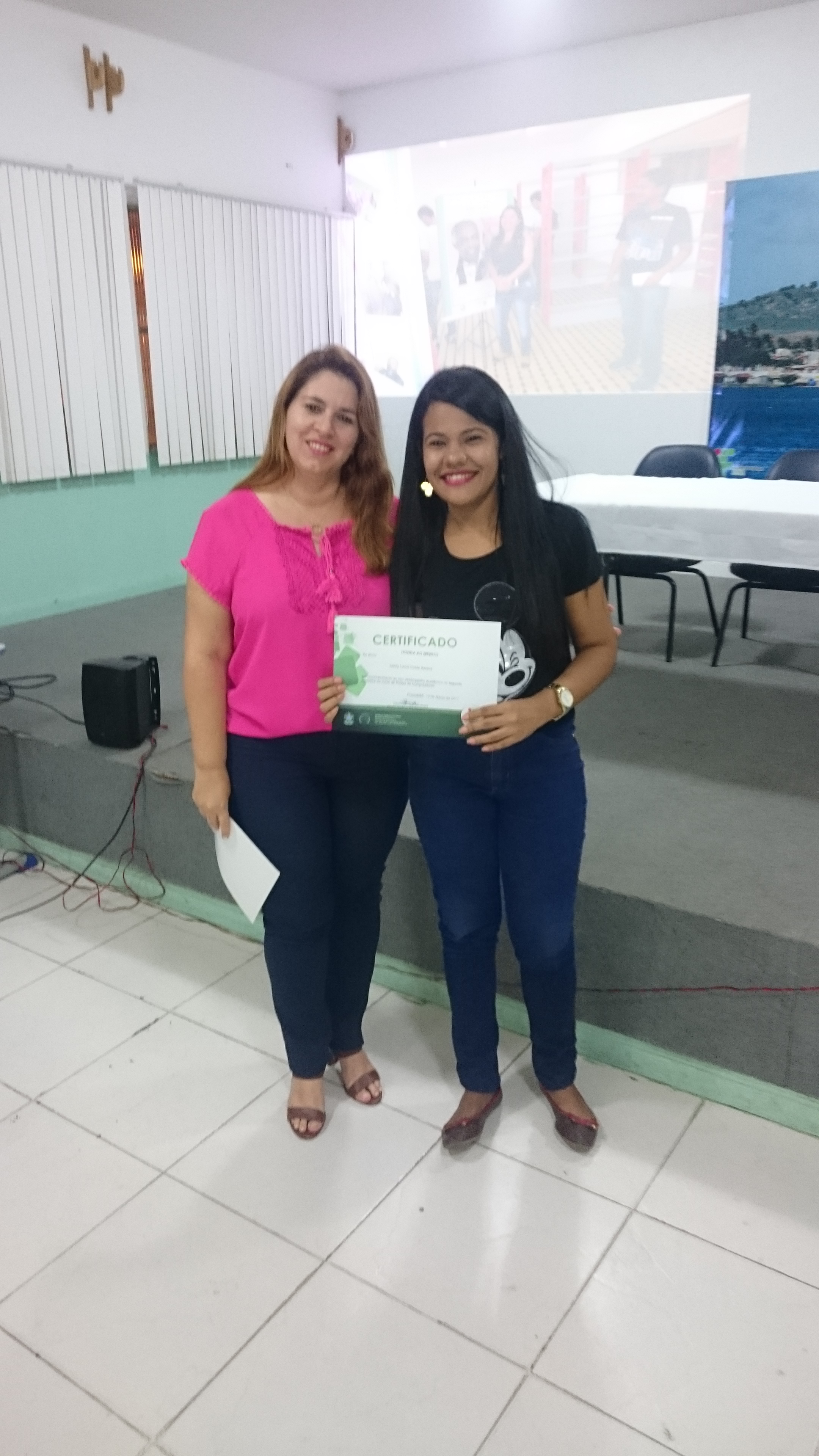 Certificação da aluna destaque 2016.1